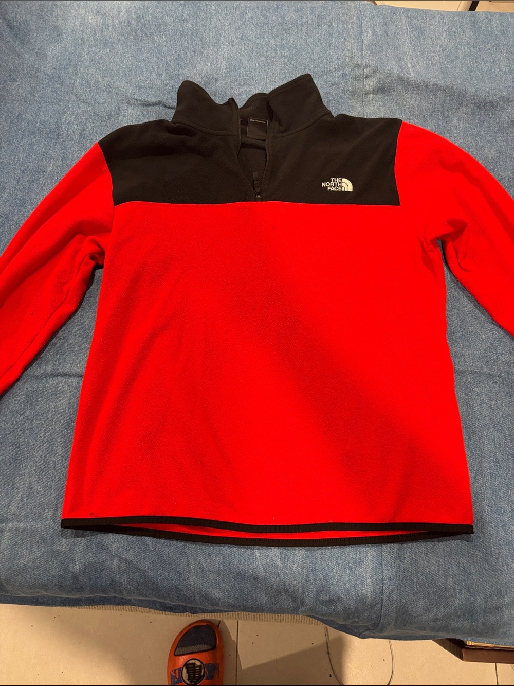 The North Face Red and Black Kids Half-Zip Fleece Pullover